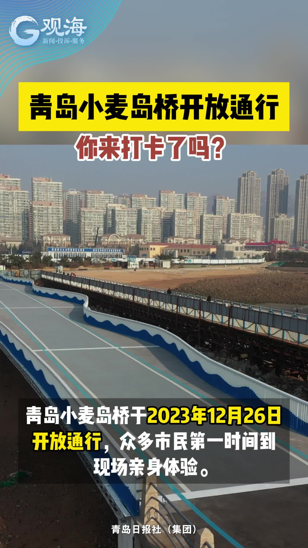 青岛小麦岛桥开放通行，你来打卡了吗？