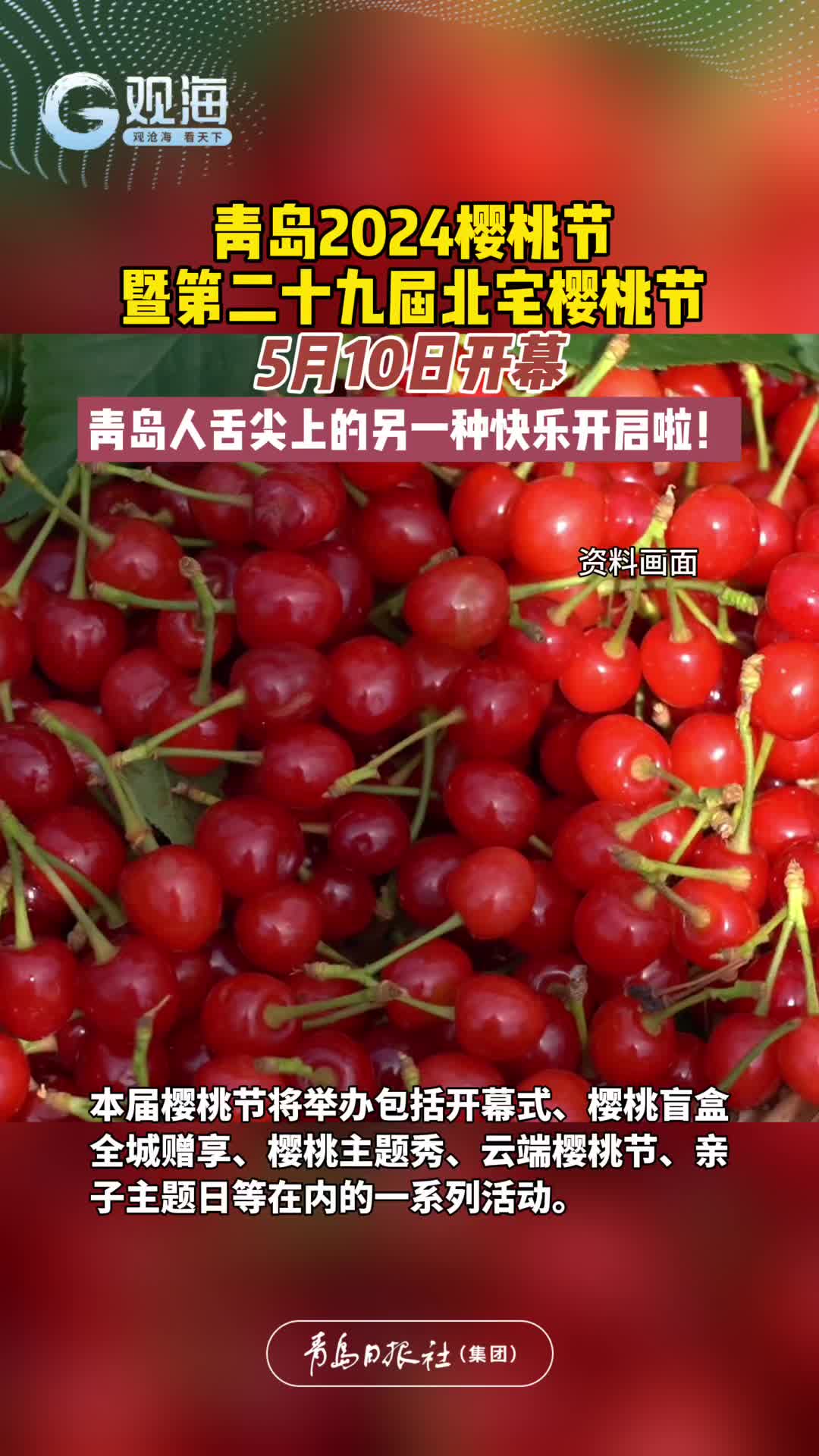 青岛2024樱桃节暨第二十九届北宅樱桃节5月10日开幕