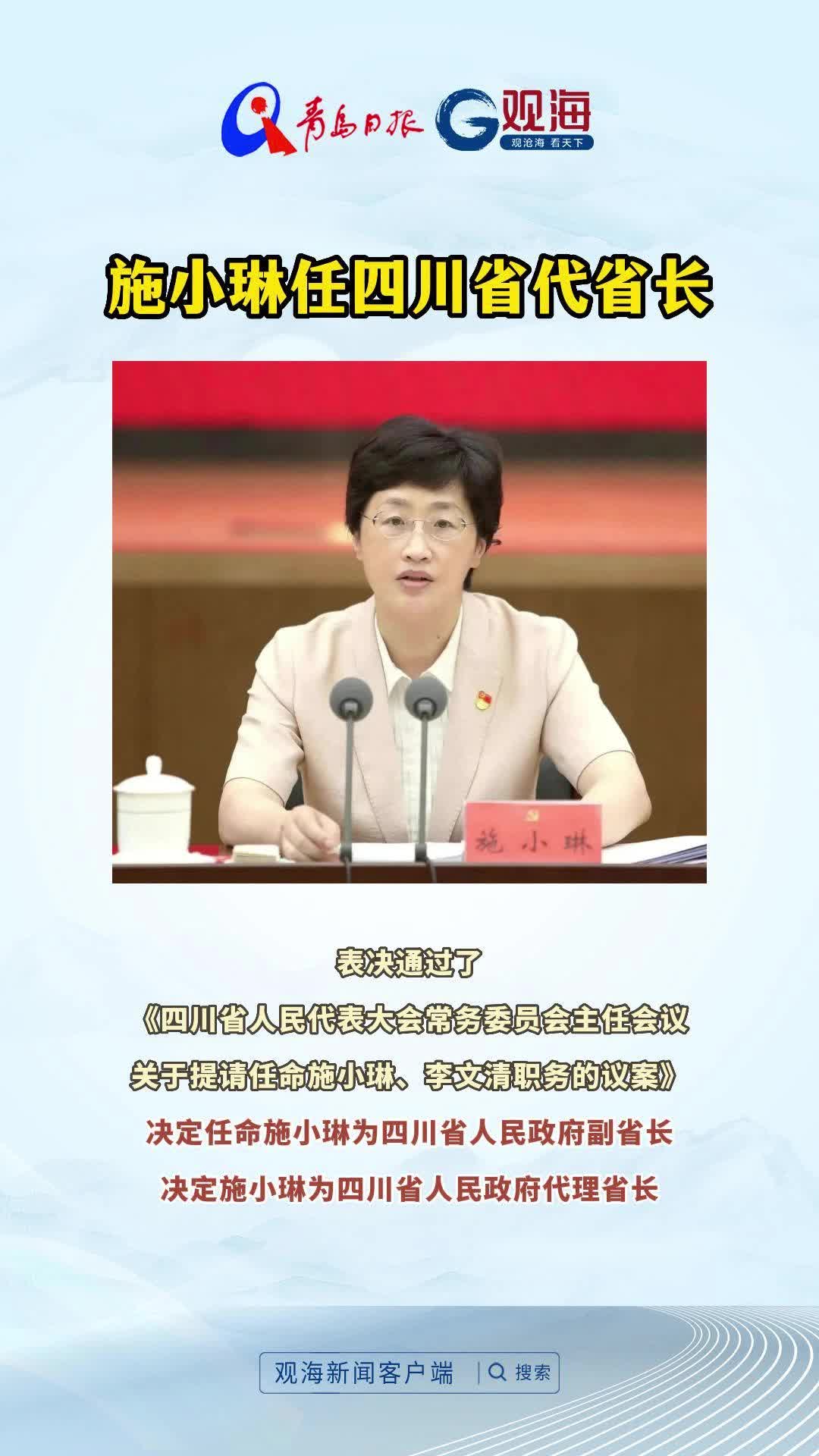 施小琳任四川省代省长