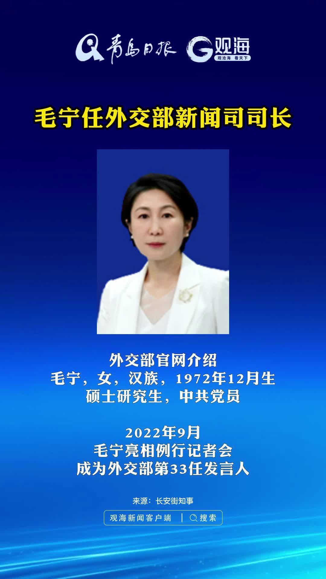 毛宁任外交部新闻司司长