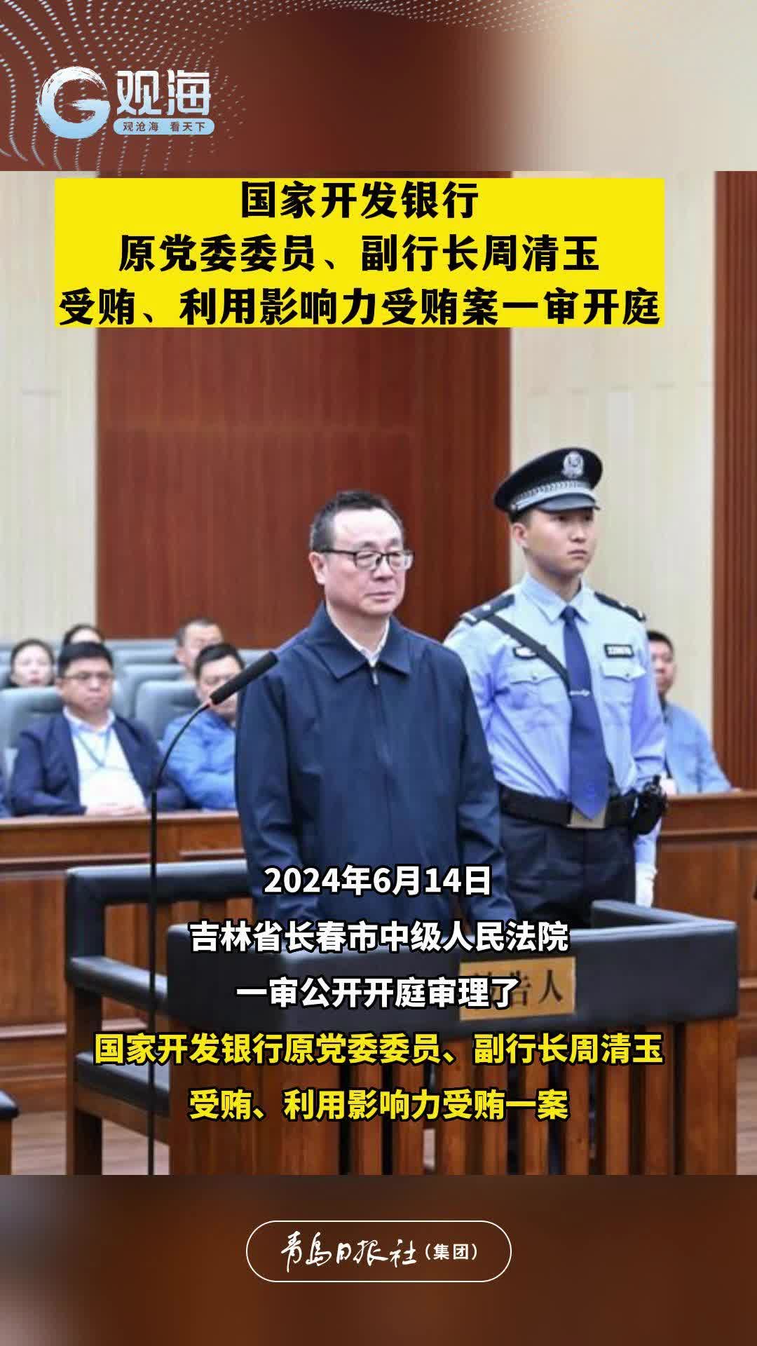 国家开发银行原党委委员、副行长周清玉受贿、利用影响力受贿案一审开庭